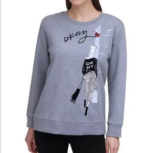 DKNY City Girl Conversational Graphic-Print Sweatshirt. Fit size S